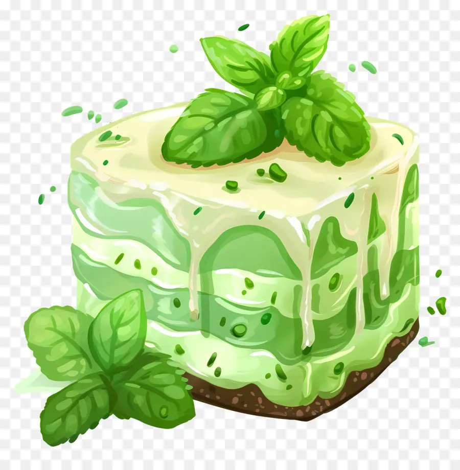 Gâteau Frais à La Menthe，Gâteau Au Fromage Au Chocolat à La Menthe PNG