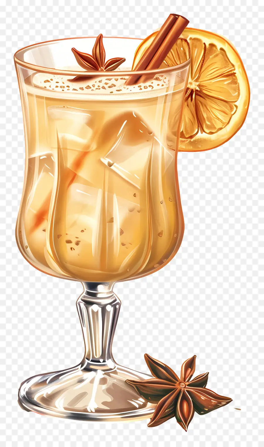 Rhum Beurré，Boisson à La Cannelle Orange PNG