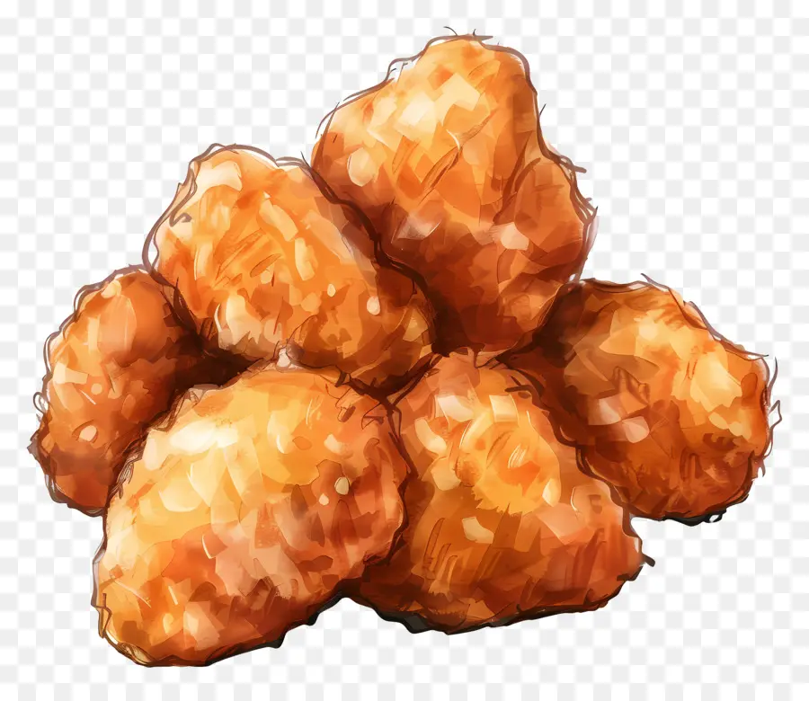 Les Pépites，Nuggets De Poulet Frit PNG