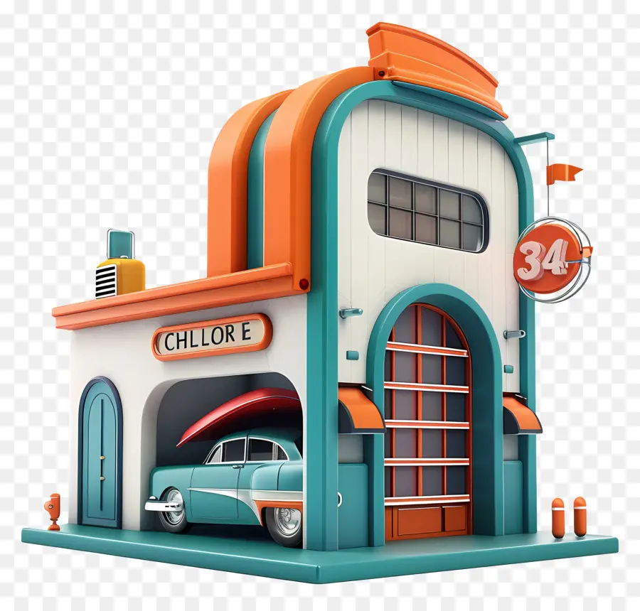 Garage 3d，Voiture Classique PNG