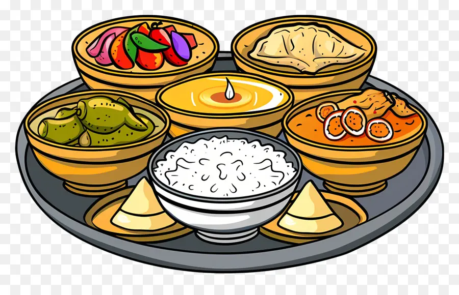 Thali Puja，La Nourriture Indienne PNG