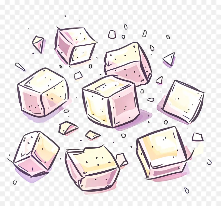 Cubes De Tofu，Des Glaçons PNG