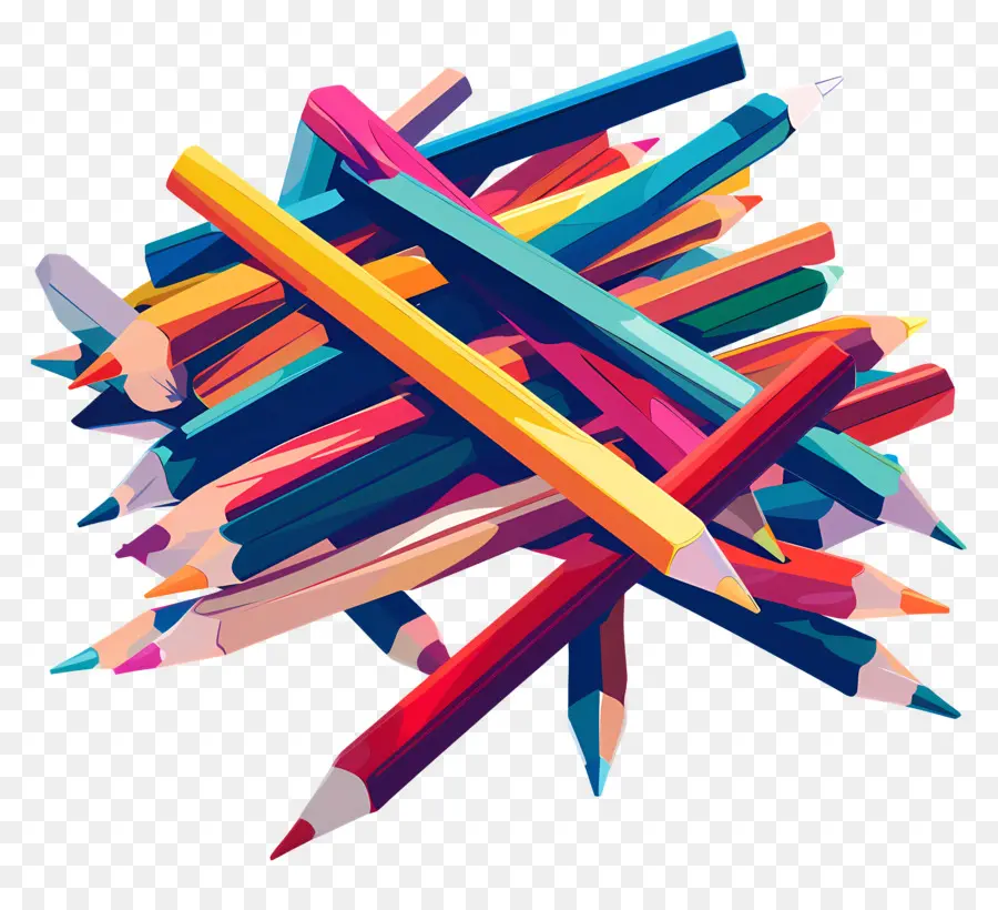 Crayons De Couleur，Couleurs Vives PNG