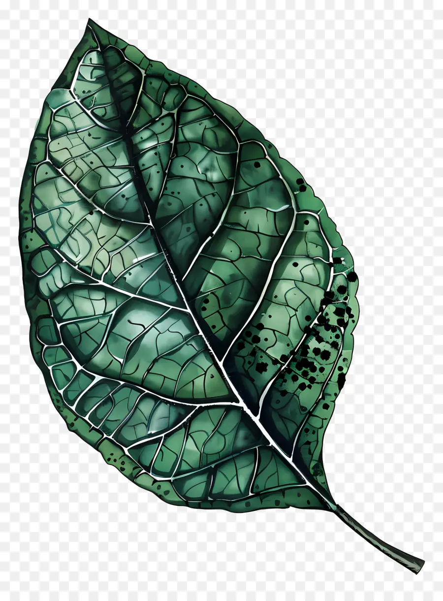 Feuille Verte，Des Gouttelettes D'eau PNG