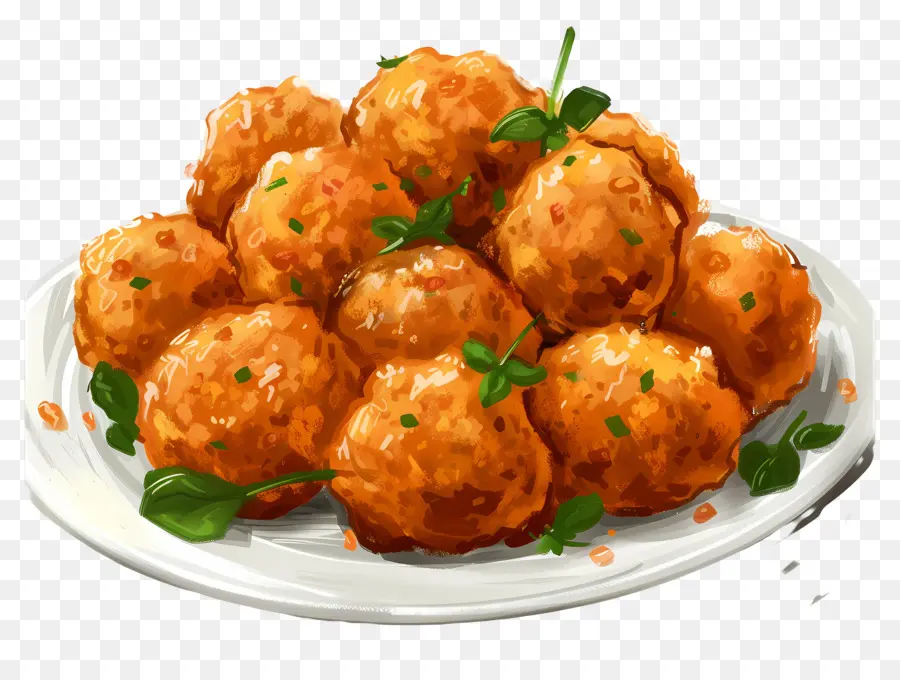 Boulettes De Poulet，Boules De Pâte Frites PNG