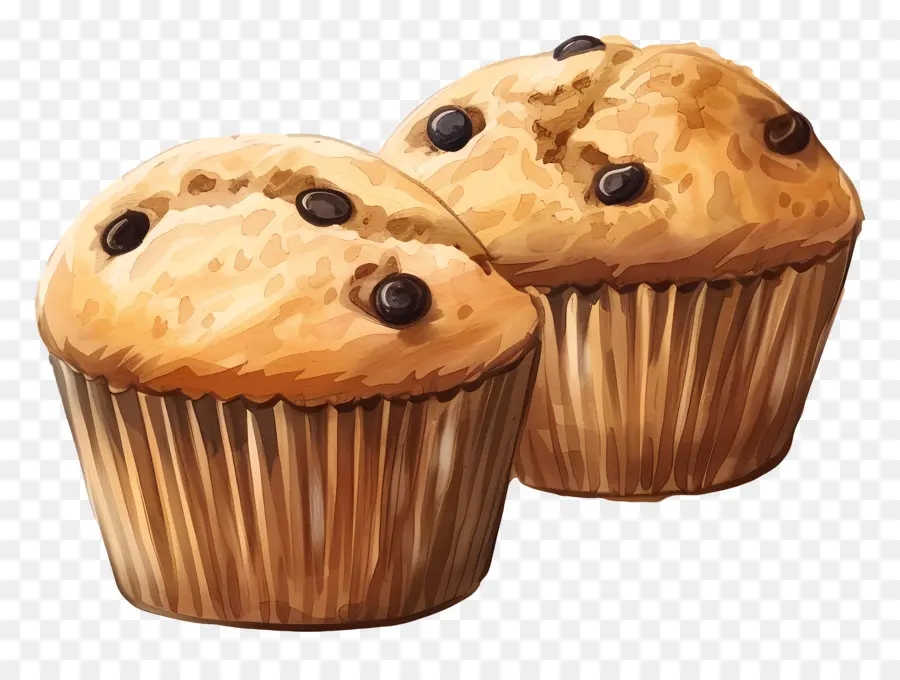 Muffins，Muffins Aux Pépites De Chocolat PNG