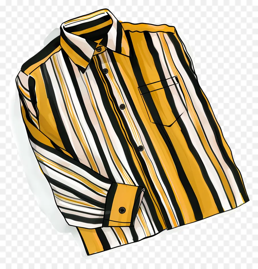 Chemise Rayée，Jaune PNG