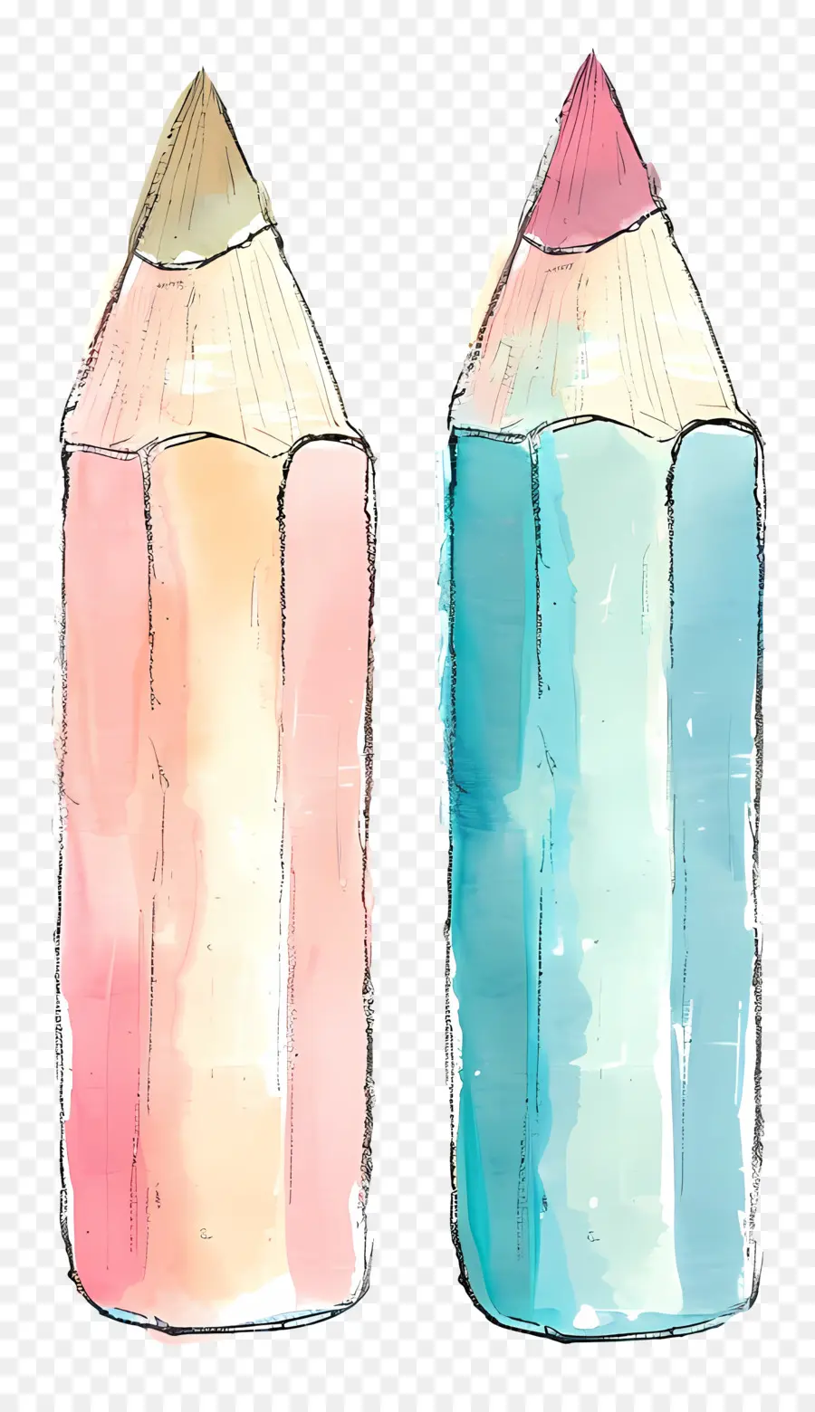 Crayons De Couleur，Bleu PNG