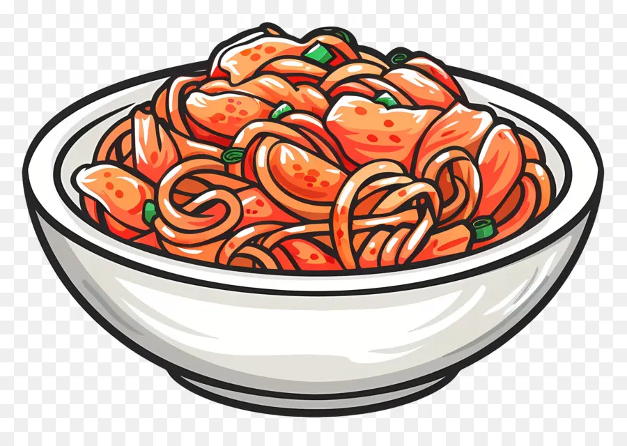 Salade De Kimchi Coréen，Spaghetti PNG