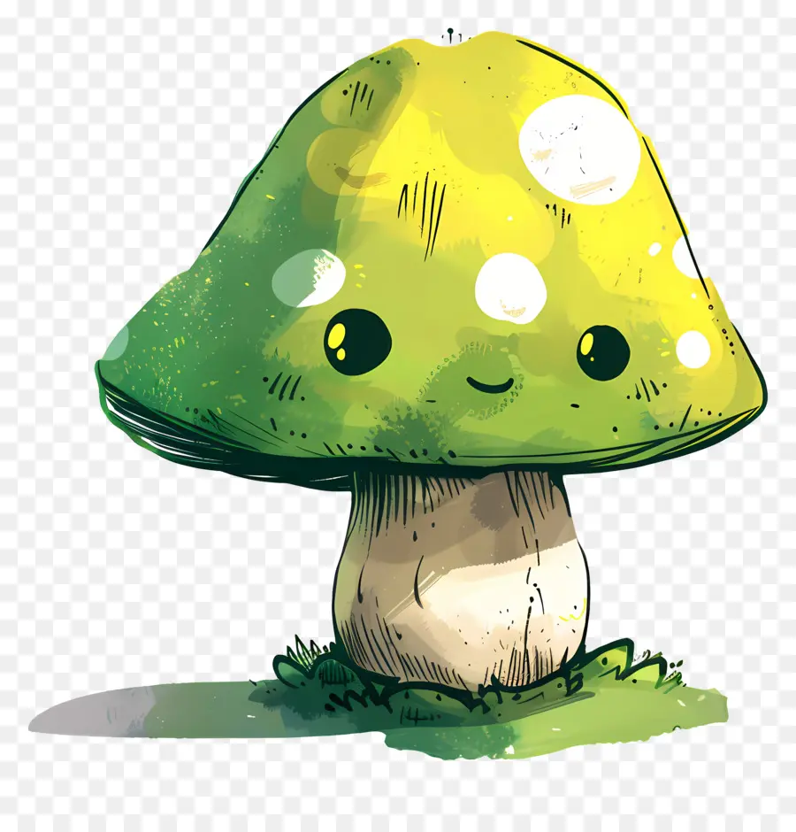 Dessin Animé De Champignons，Des Taches Blanches PNG