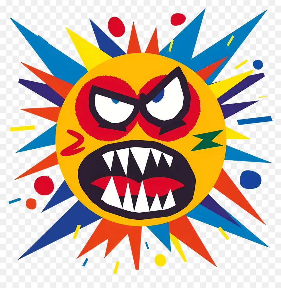 En Colère Emoji，Soleil En Colère PNG