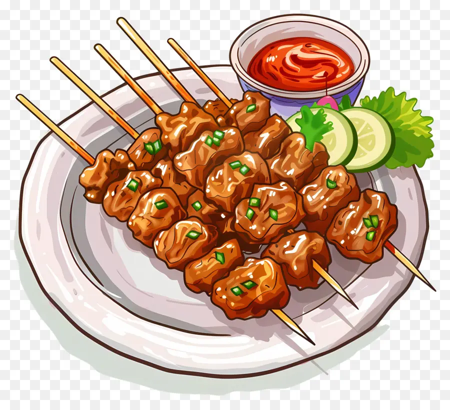 Satay，Brochettes PNG