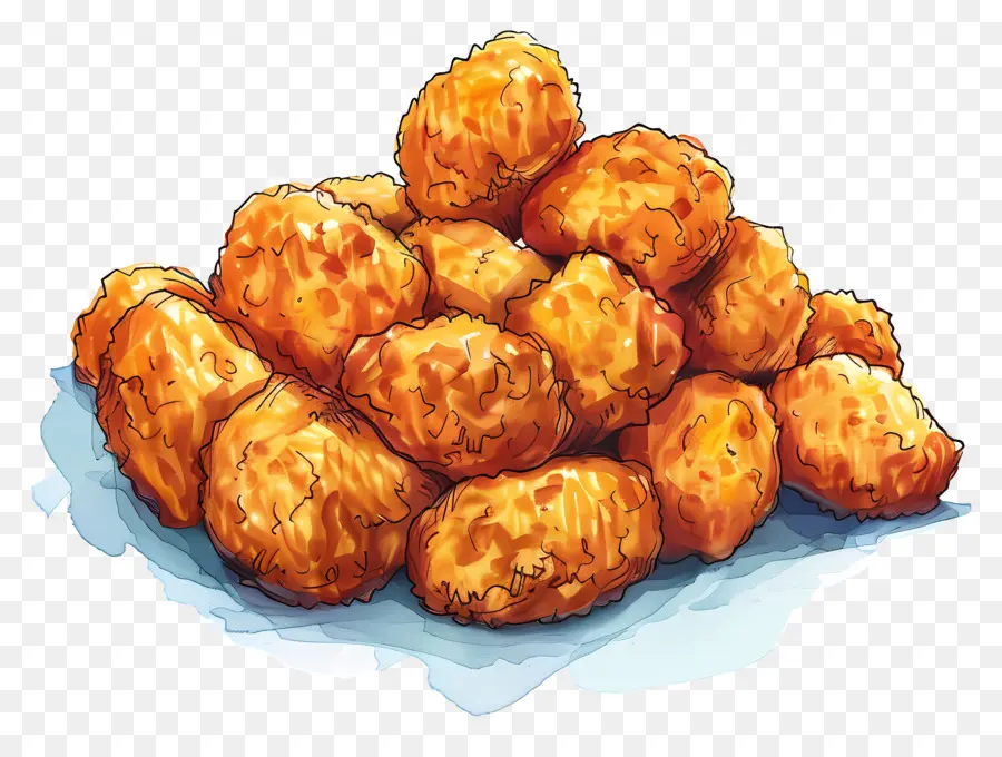 Les Pépites，Nuggets De Poulet Frits PNG