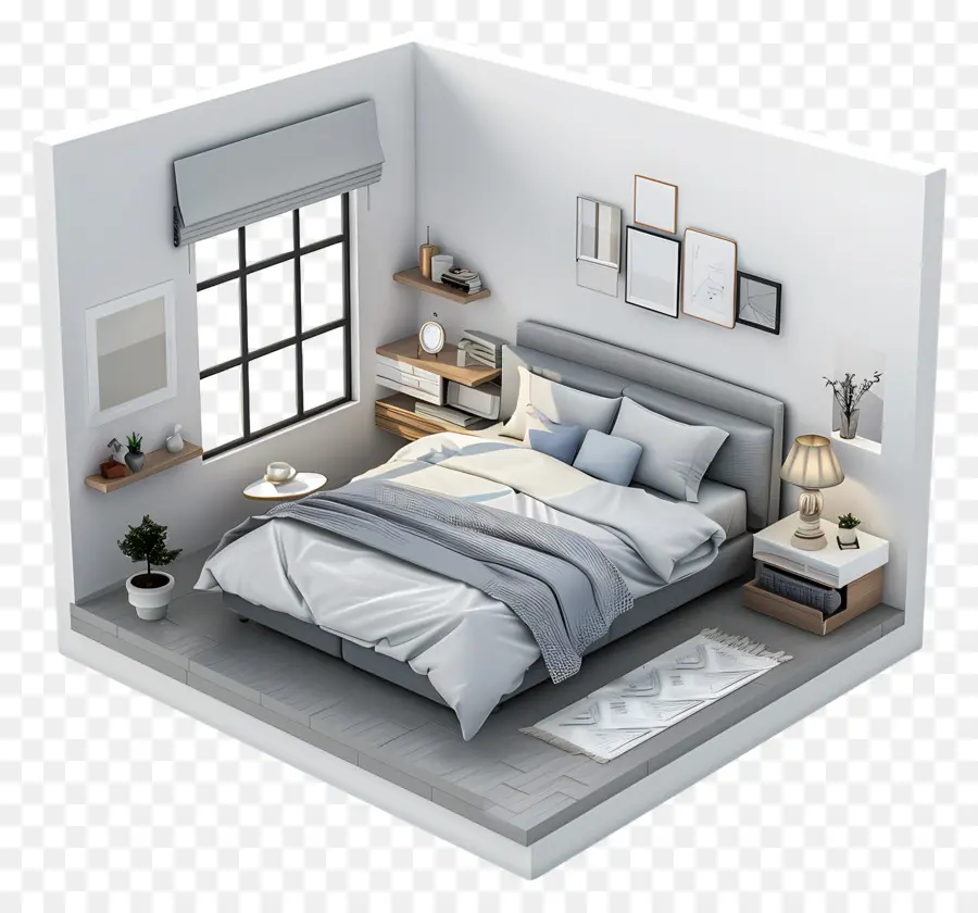 Chambre 3d，Chambre Blanche PNG