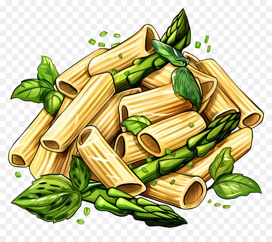 Les Pâtes Aux Asperges，Spaghetti PNG