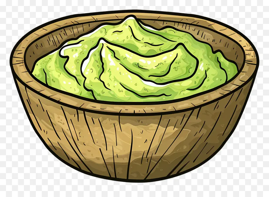 Guacamole，Bol En Bois PNG