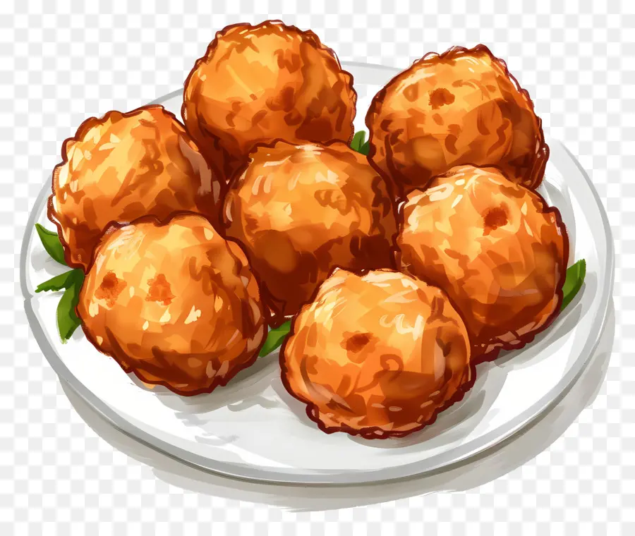 Boulettes De Poulet，Raviolis Frits PNG