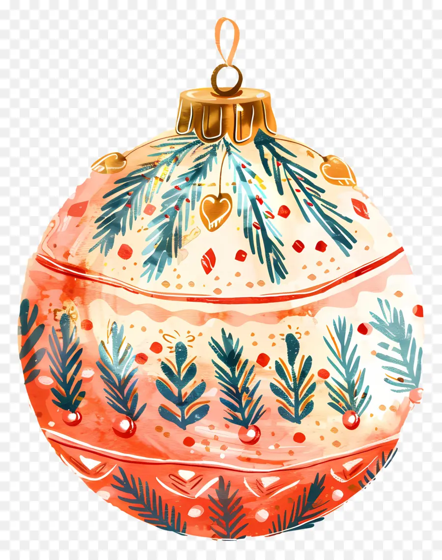 Décoration De Noël Boule，Peinture à L'aquarelle PNG