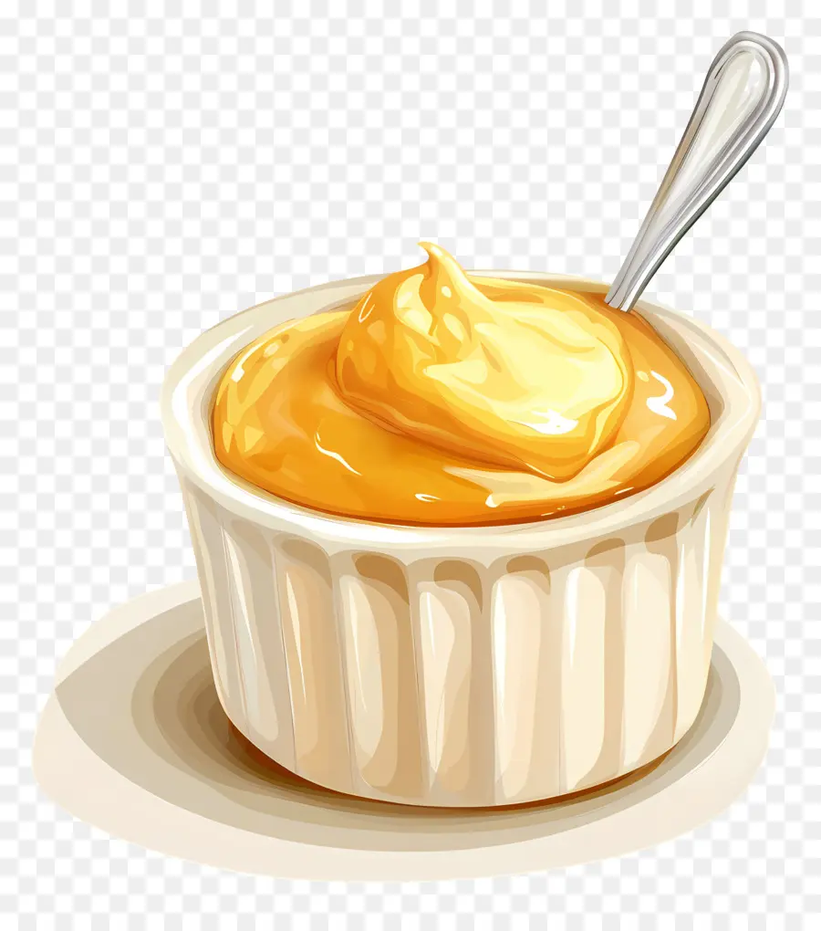 Flan，Crème Fouettée Jaune PNG