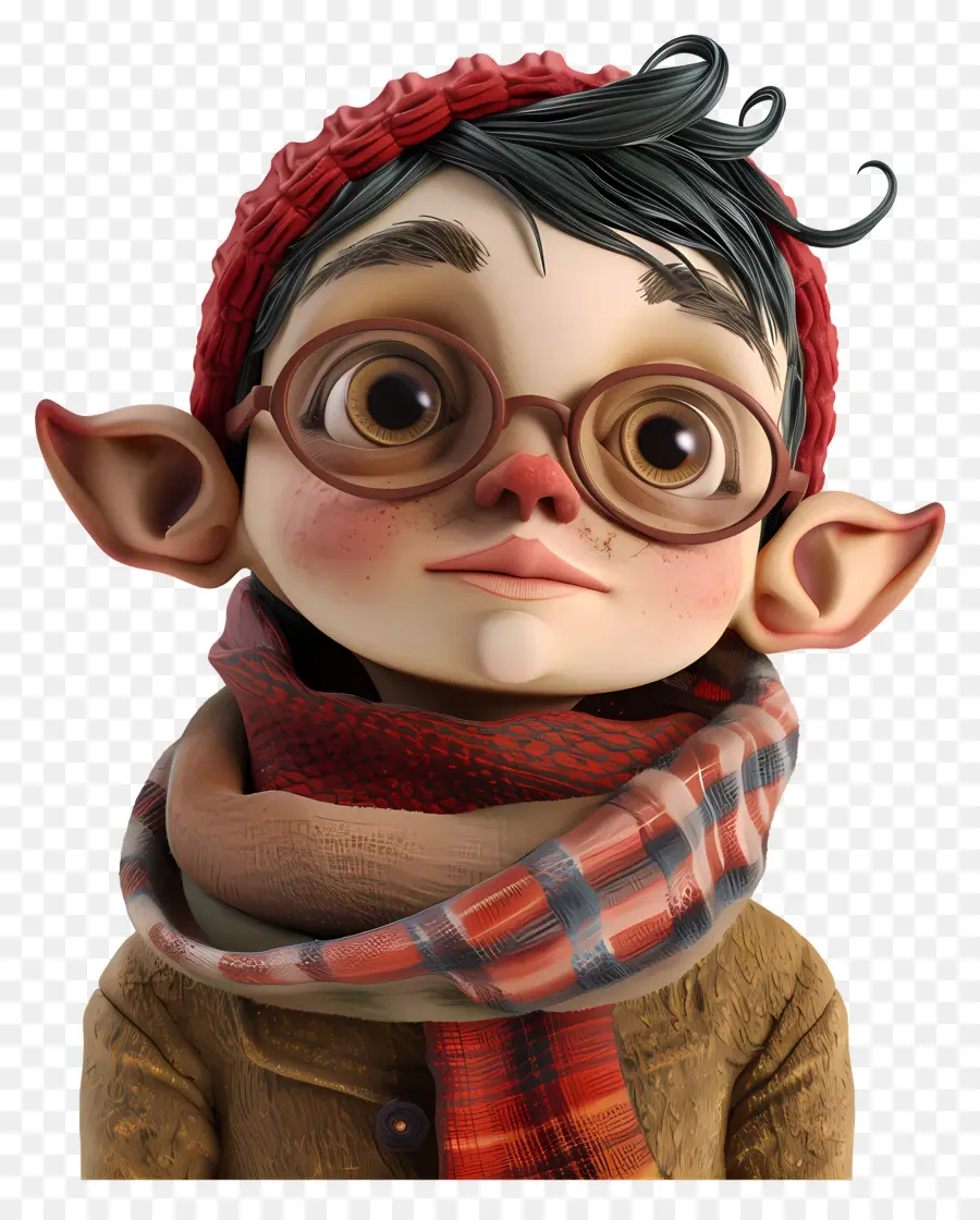 Elfe En Foulard，Lunettes PNG