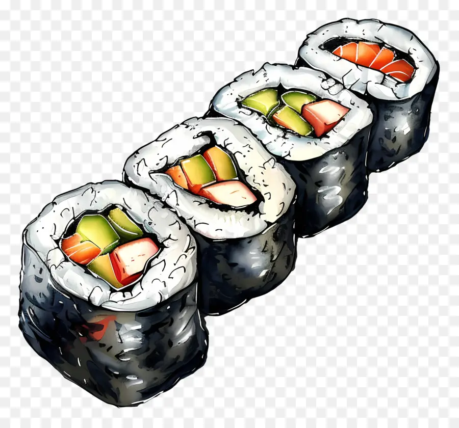 Rouleau De Sushi Maki，Les Rouleaux De Sushi PNG