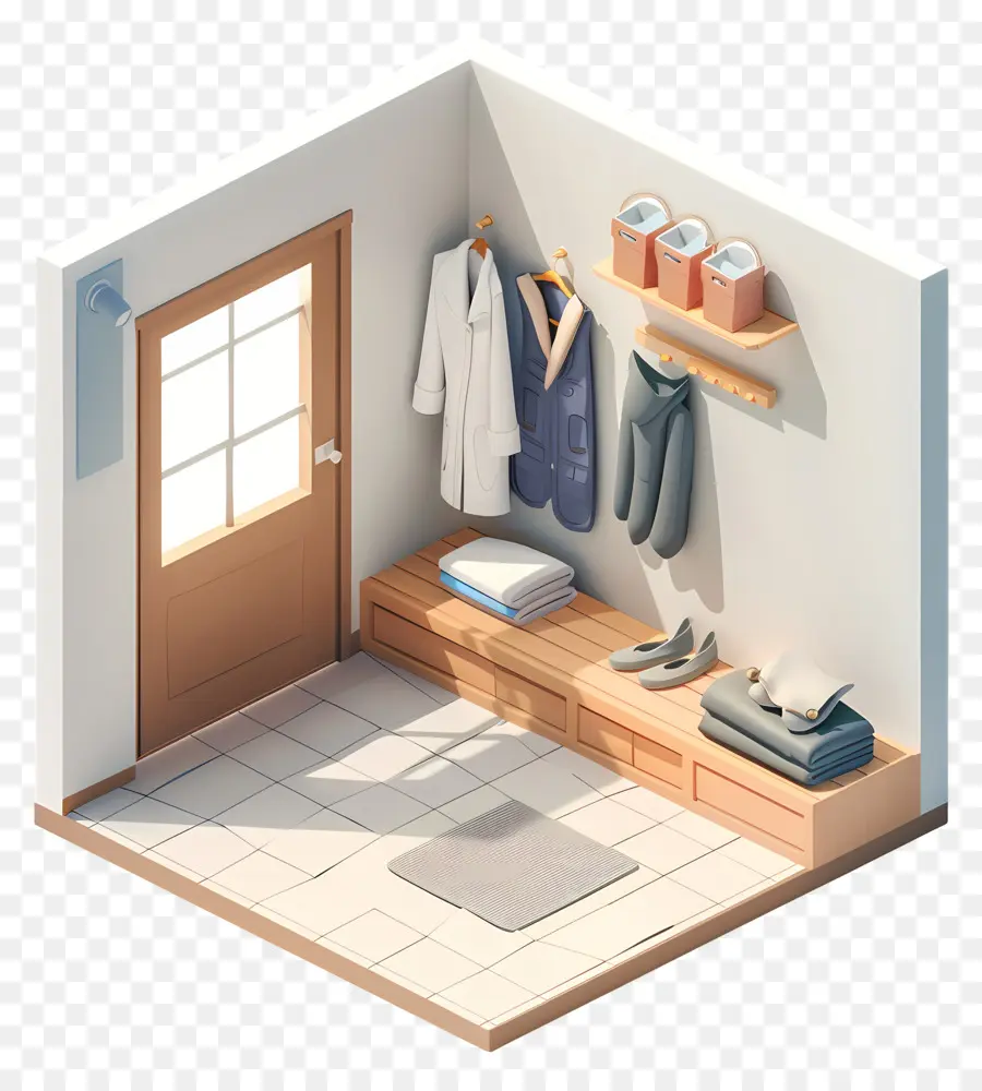 Vestiaire 3d，Petite Chambre PNG