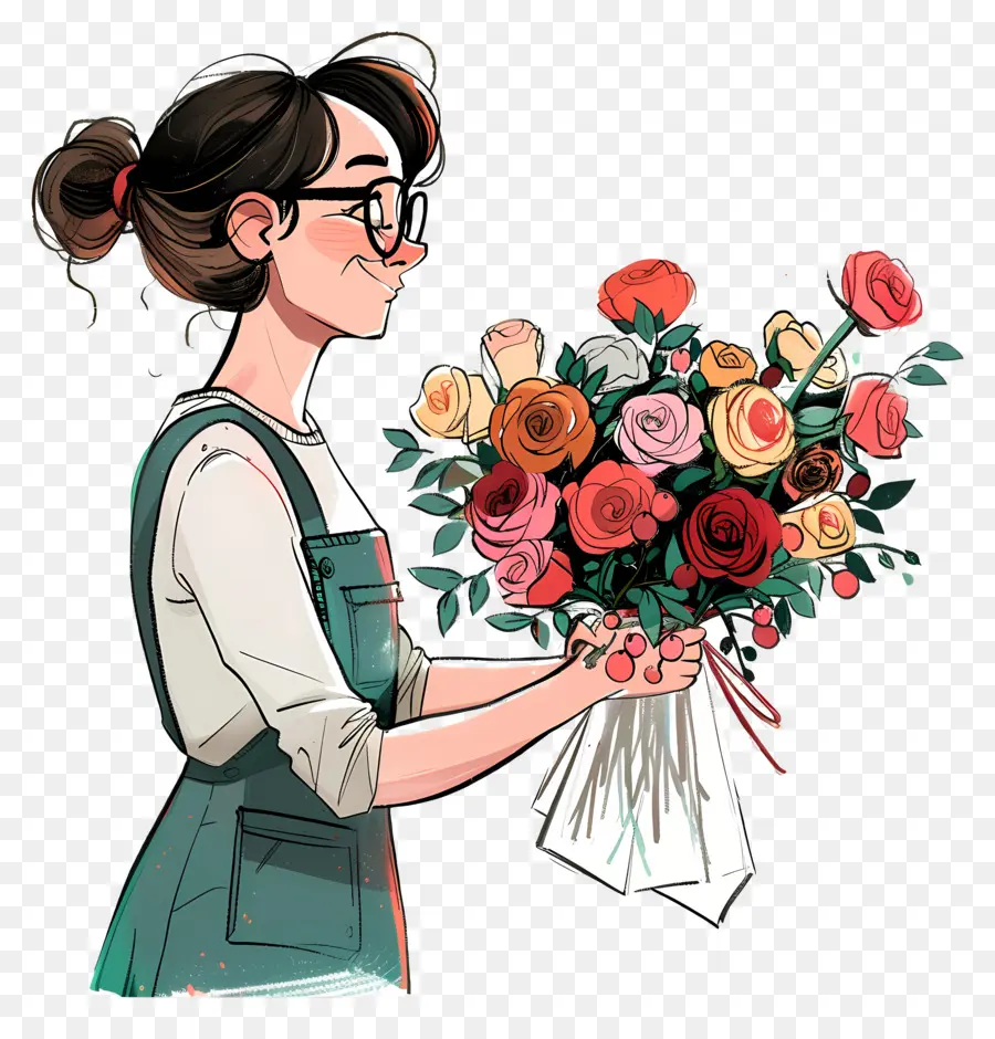 Femme Aux Fleurs，Femme PNG