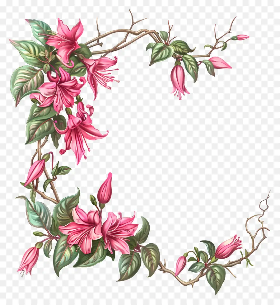 Fuchsia Fleurs，Couronne De Fleurs PNG