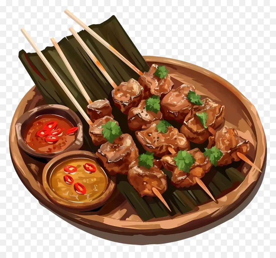 Satay，Kabobs De Poulet PNG