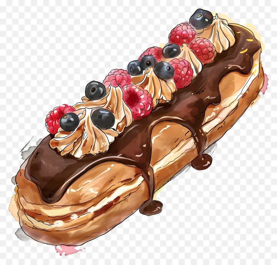 Eclair，Ganache Au Chocolat PNG