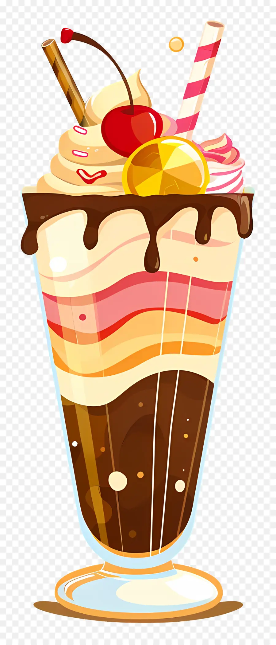 Milk Shake En Couches，Cerise PNG