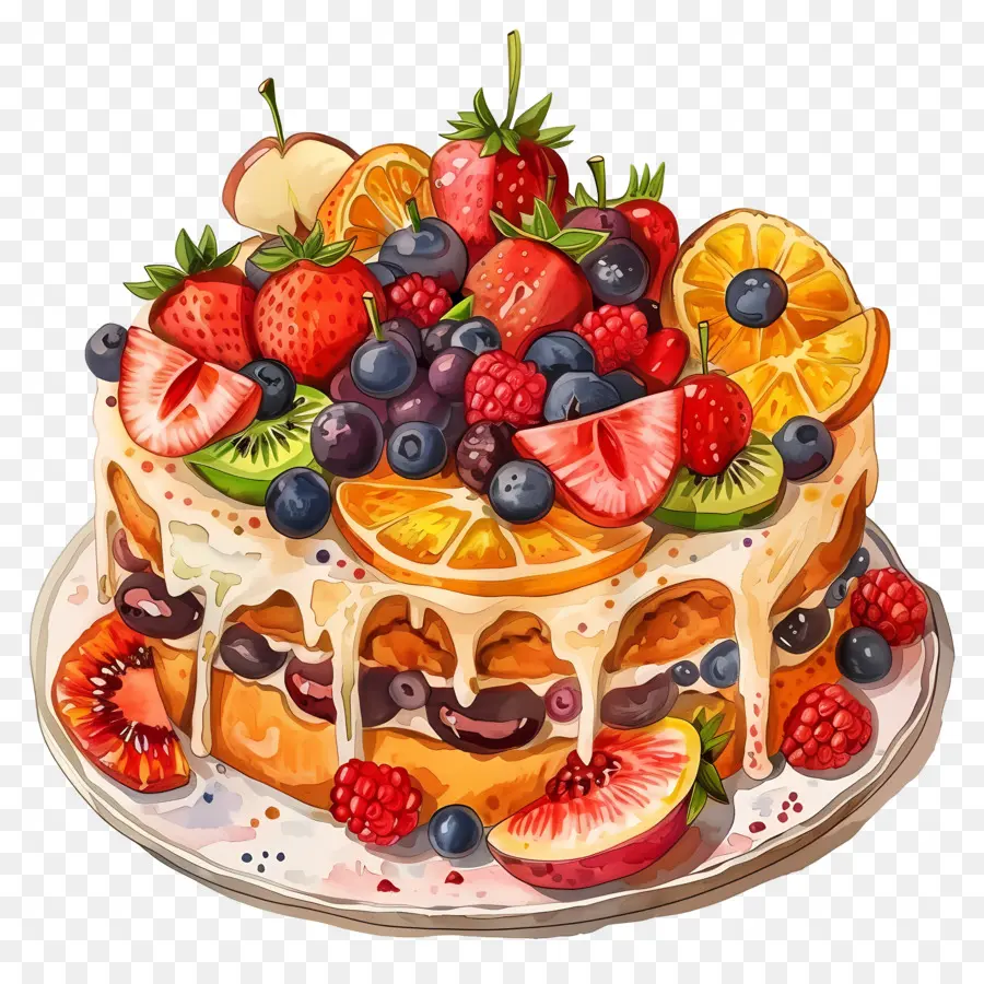 Gâteau Aux Fruits Du Soleil，Gâteau Aux Fruits PNG