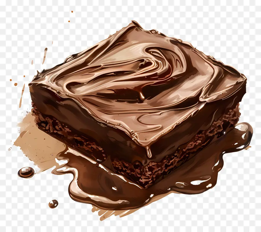 Chocolat Sans Farine，Brownie Au Chocolat PNG