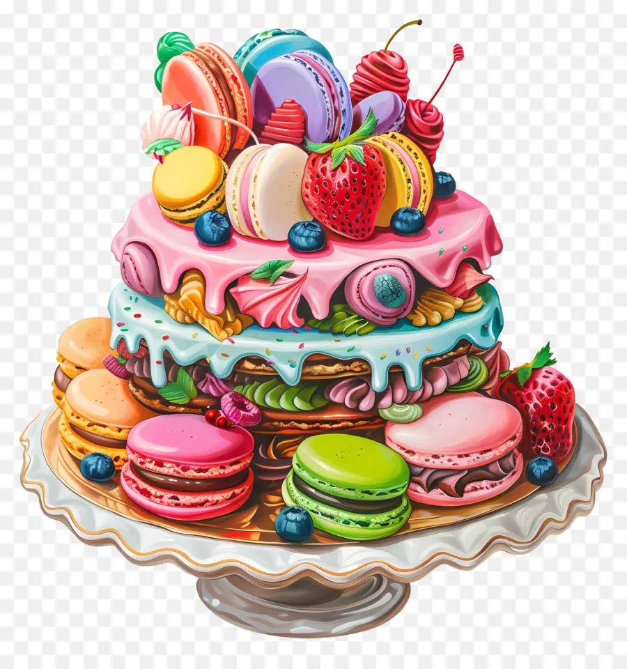 Gâteau De Paradis Macaron，Gâteau D'anniversaire PNG