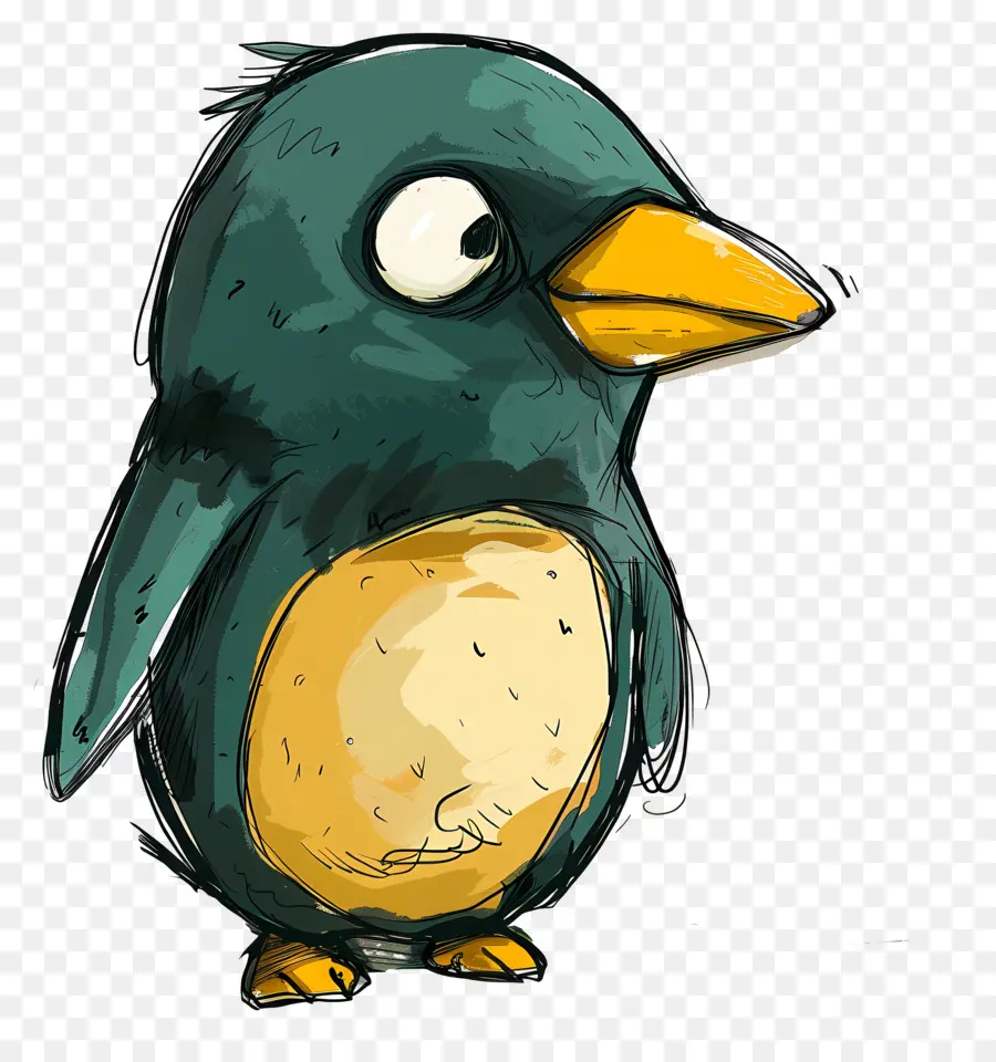 Cartoon Pingouin，Vert Pingouin PNG