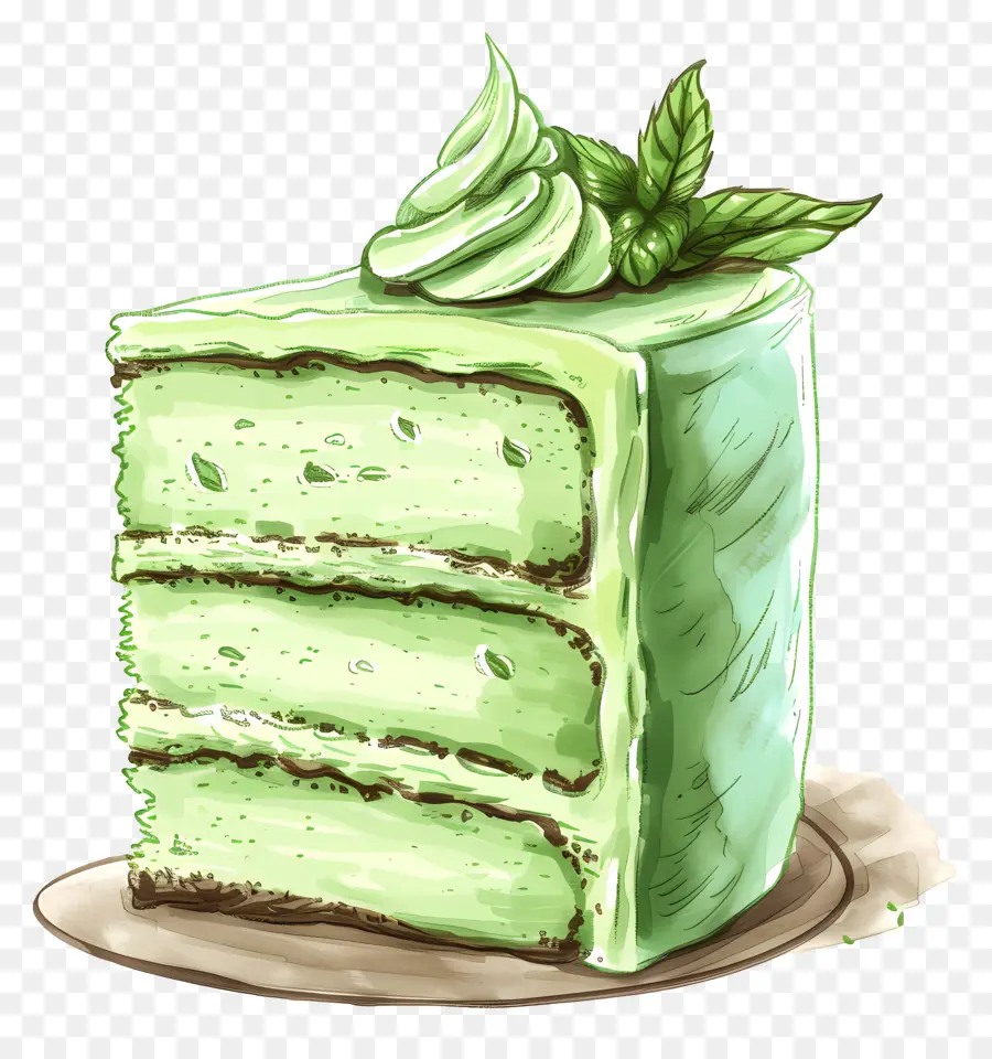 Gâteau Frais à La Menthe，Vert Gâteau PNG