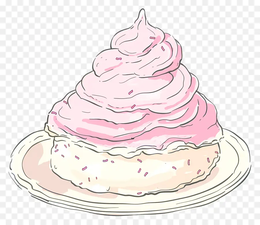 Pavlova，Tarte à La Crème Rose PNG