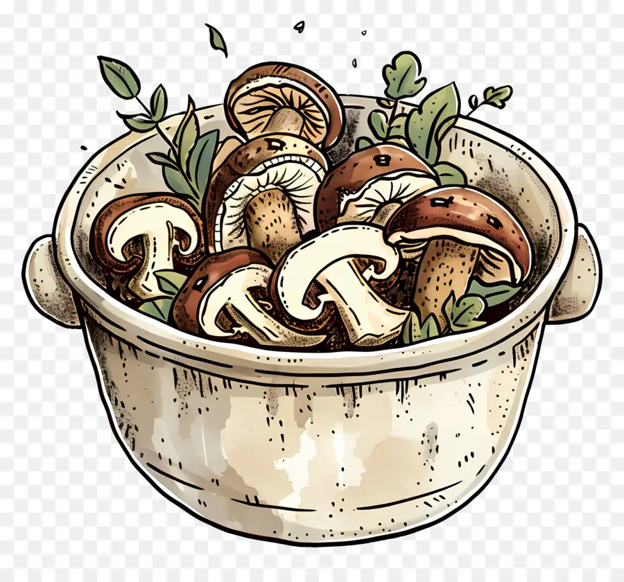 Champignons Dans Un Bol，Légumes PNG