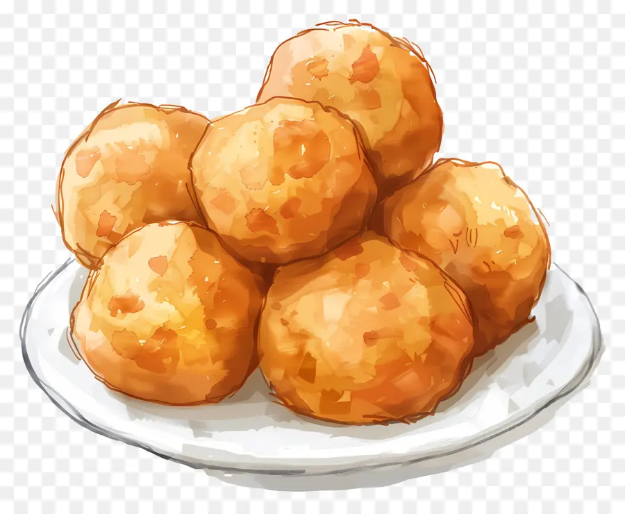 Trois Boulettes Frites，Frit PNG