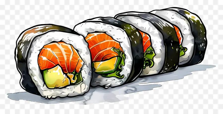 Roll De Sushi Maki，Les Rouleaux De Sushi PNG