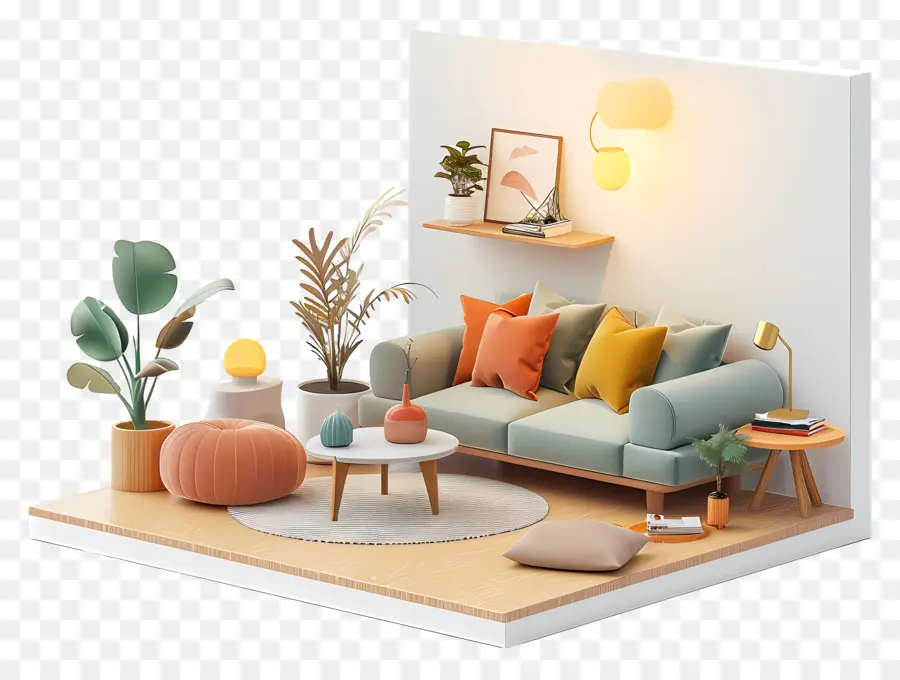 Salon Cosy，Meubles PNG