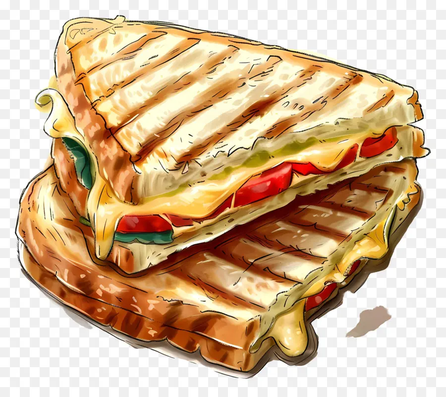 Panini De Fromage，Sandwich Grillé PNG