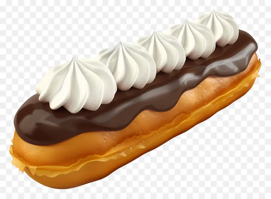 Eclair，Beignet Enrobée De Chocolat PNG