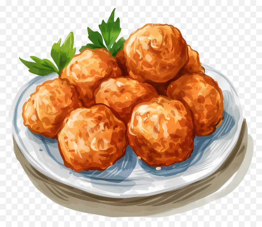 Boulettes Frites，Plaque PNG