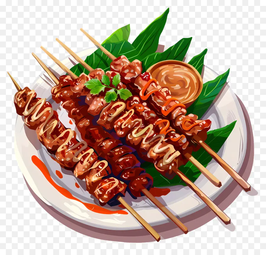 Satay，Brochettes De Poulet Grillées PNG