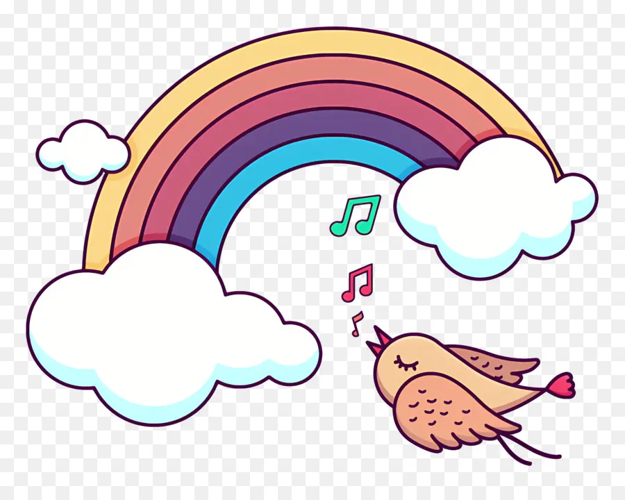 Arc En Ciel Et Oiseau，Arc En Ciel PNG