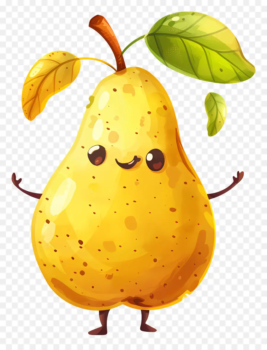 Dessin Animé De Poire，Personnage De Fruits De Dessin Animé PNG