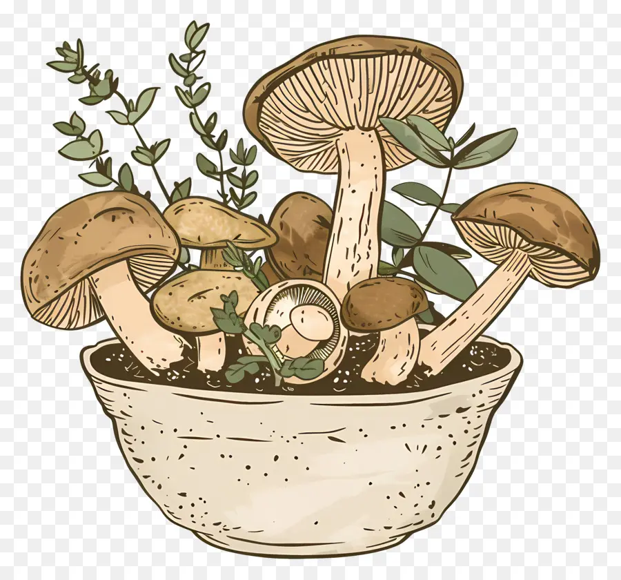 Champignons，Bol PNG