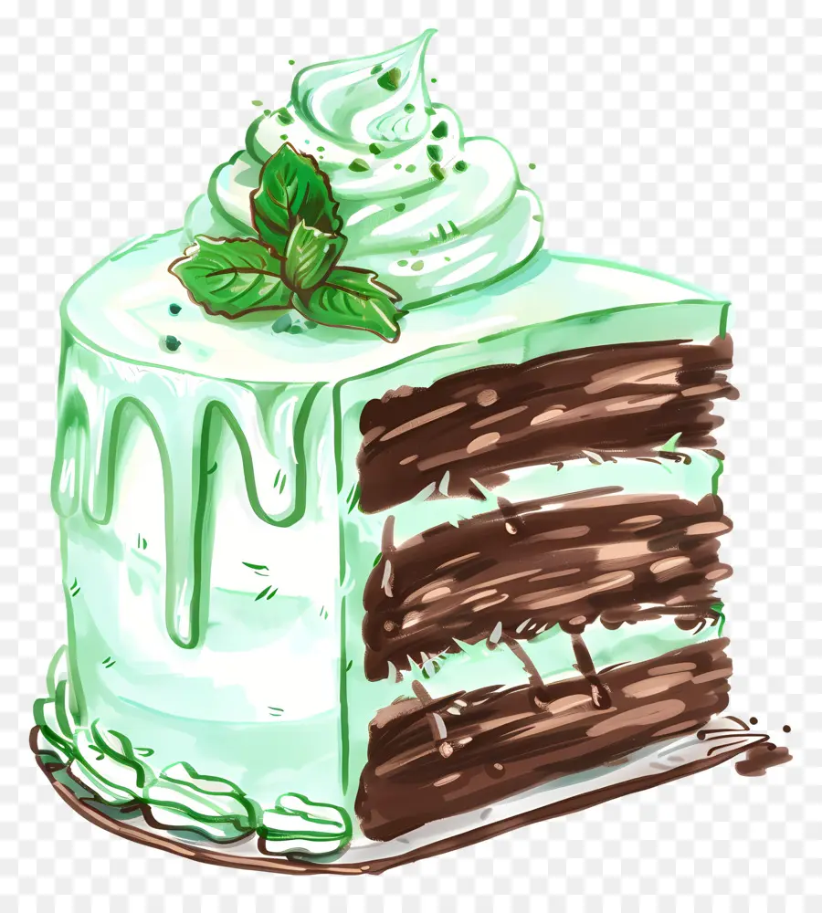 Gâteau Au Chocolat À La Menthe，Menthe PNG