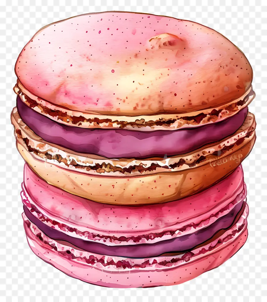 Macaron，Illustration Aquarelle PNG